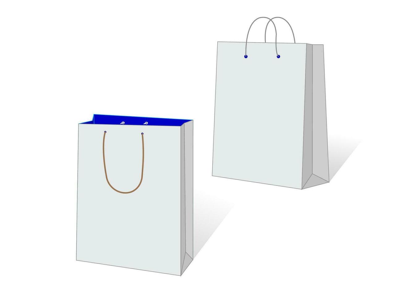Mini Tote Gift Bag With Handles Dieline Template vector