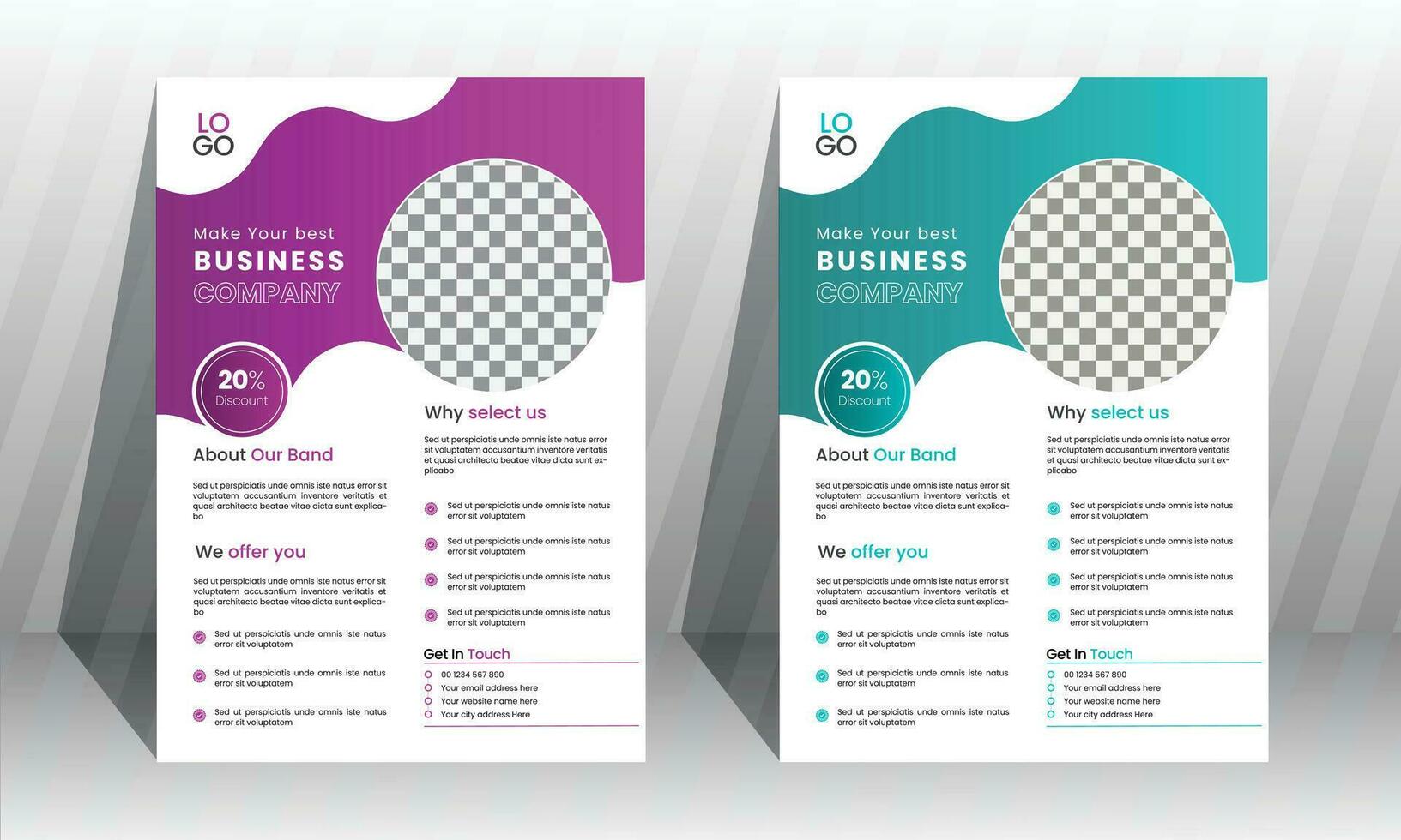 Corporate Business Flyer poster design pamphlet brochure cover design layout background, two colors scheme, vector template in A4 size - Vector