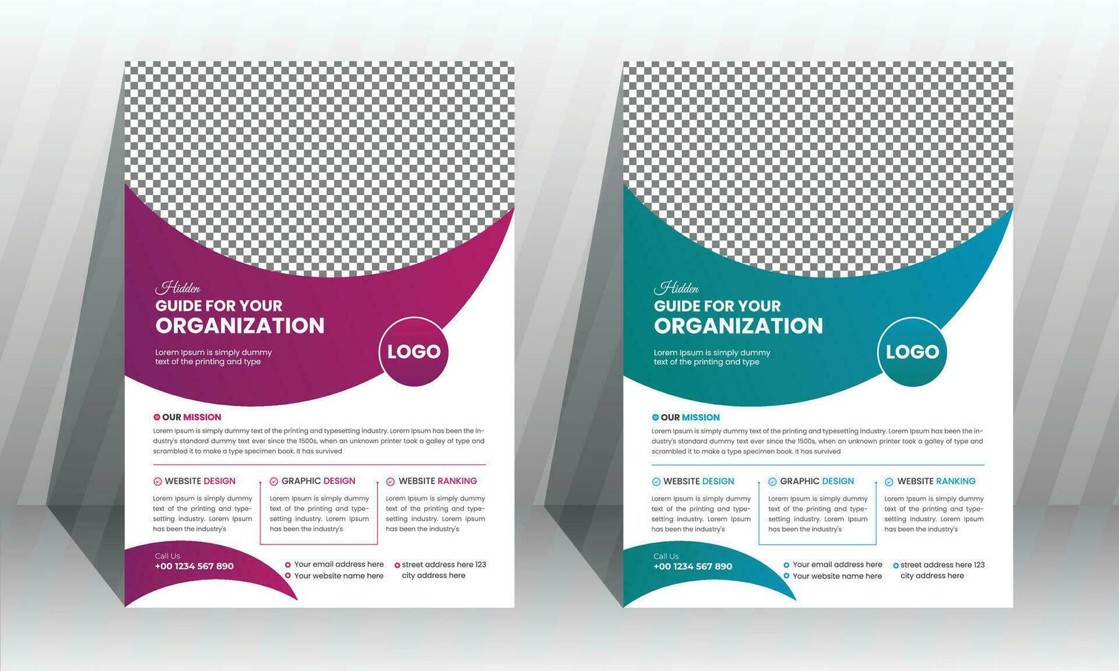 Corporate Business Flyer poster design pamphlet brochure cover design layout background, two colors scheme, vector template in A4 size - Vector