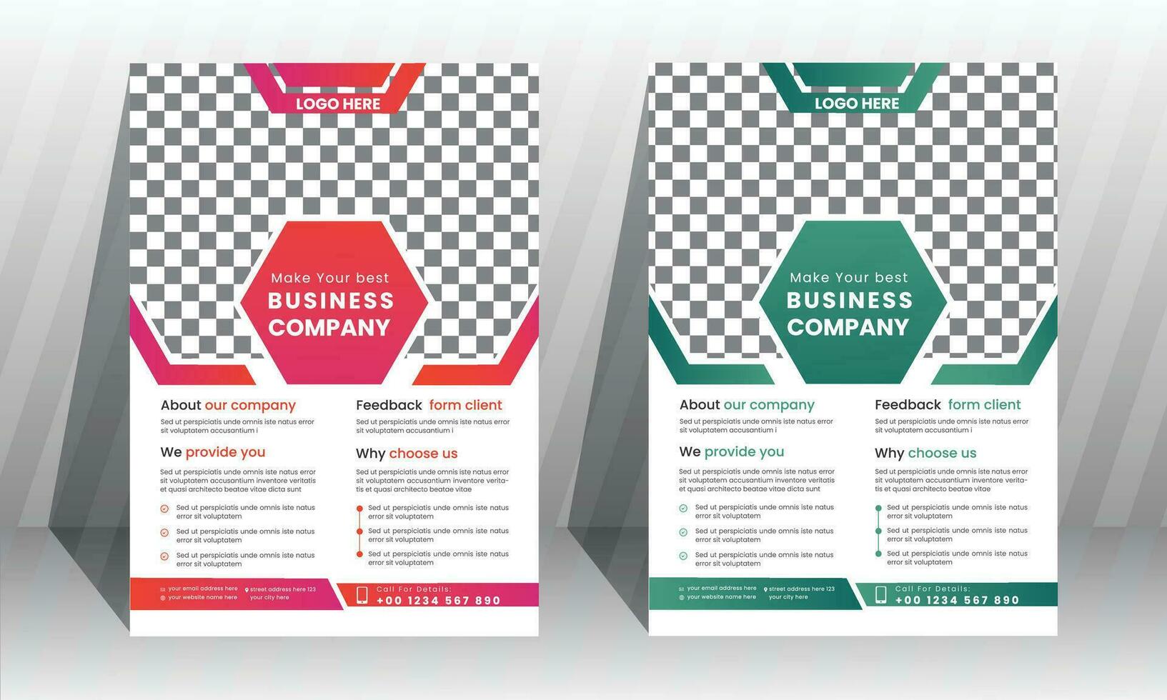 Corporate Business Flyer poster design pamphlet brochure cover design layout background, two colors scheme, vector template in A4 size - Vector