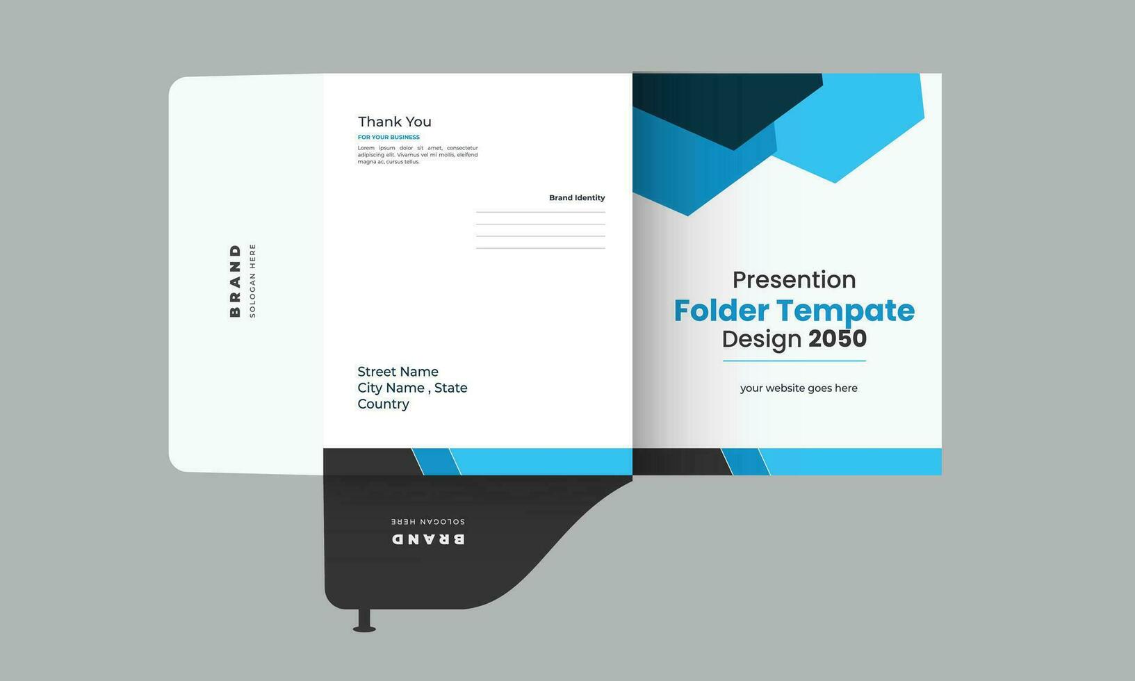 Elegant corporate folder template Free Vector