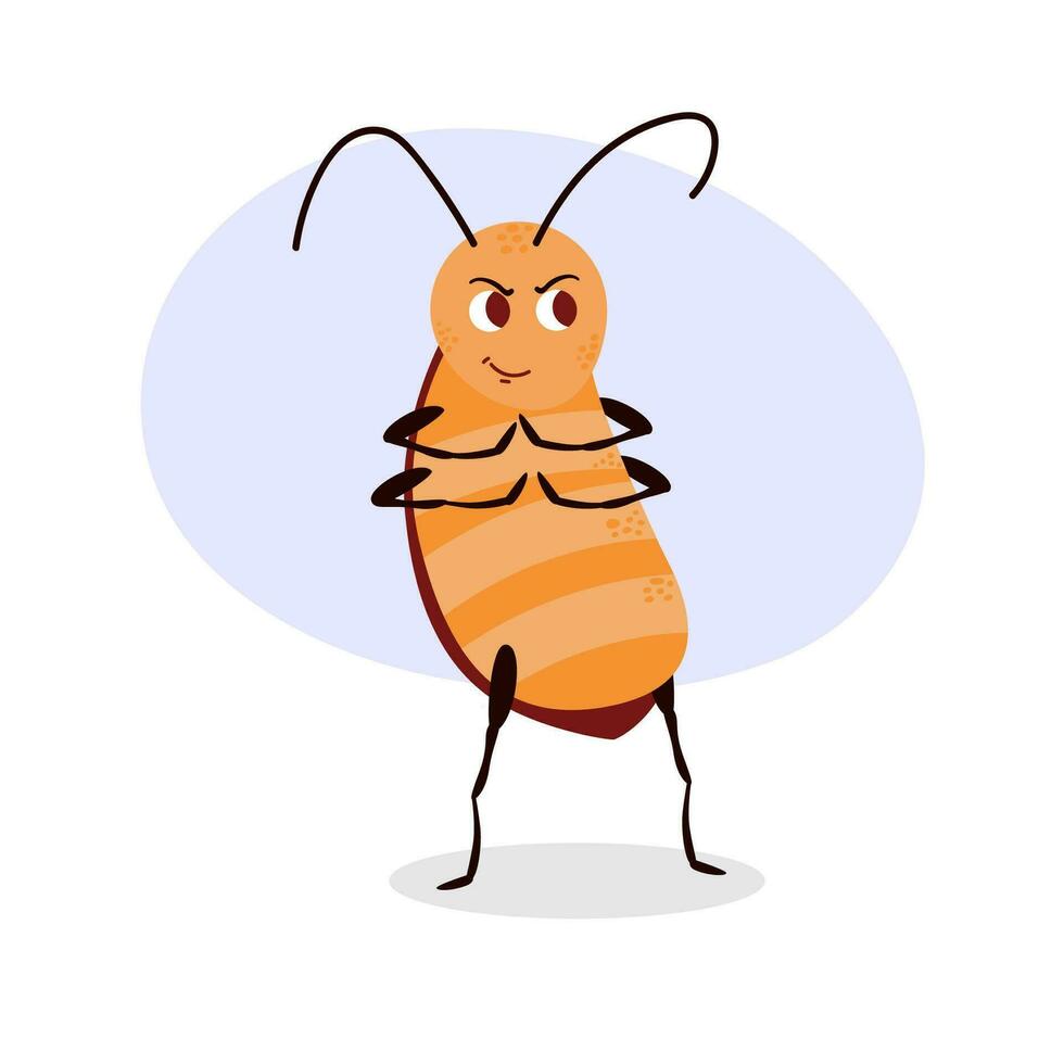 cucaracha. linda personaje aislado en blanco antecedentes. vector ilustración. parásito. insecto.