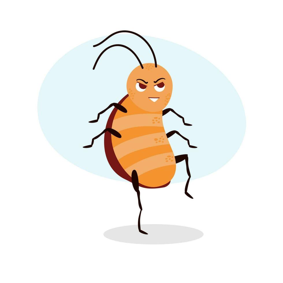 cucaracha. linda personaje aislado en blanco antecedentes. vector ilustración. parásito. insecto.