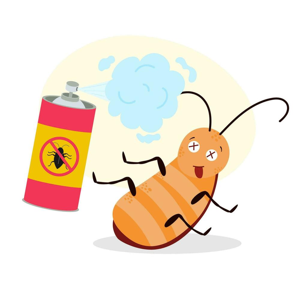 cucaracha. linda personaje aislado en blanco antecedentes. vector ilustración. parásito. insecto.