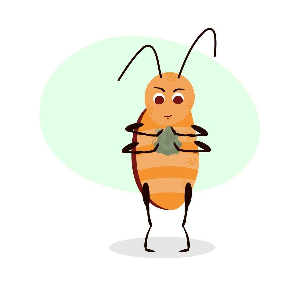 cucaracha. linda personaje aislado en blanco antecedentes. vector ilustración. parásito. insecto.