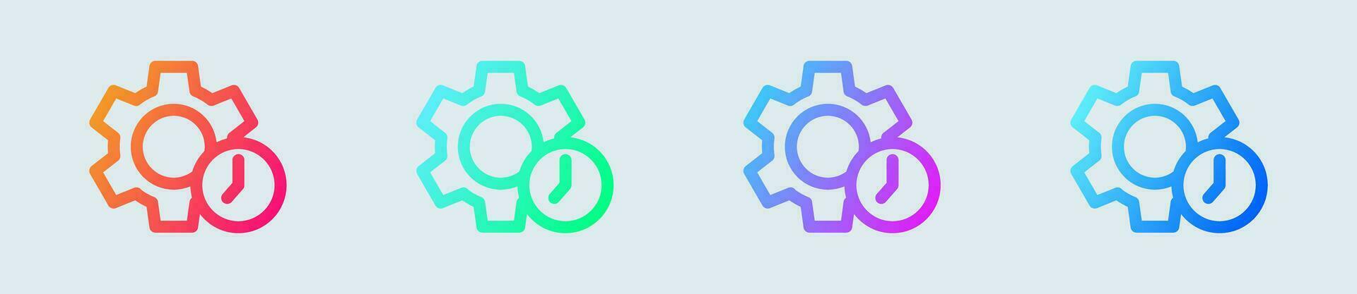 Working line icon in gradient colors. Development signs vector illustration.