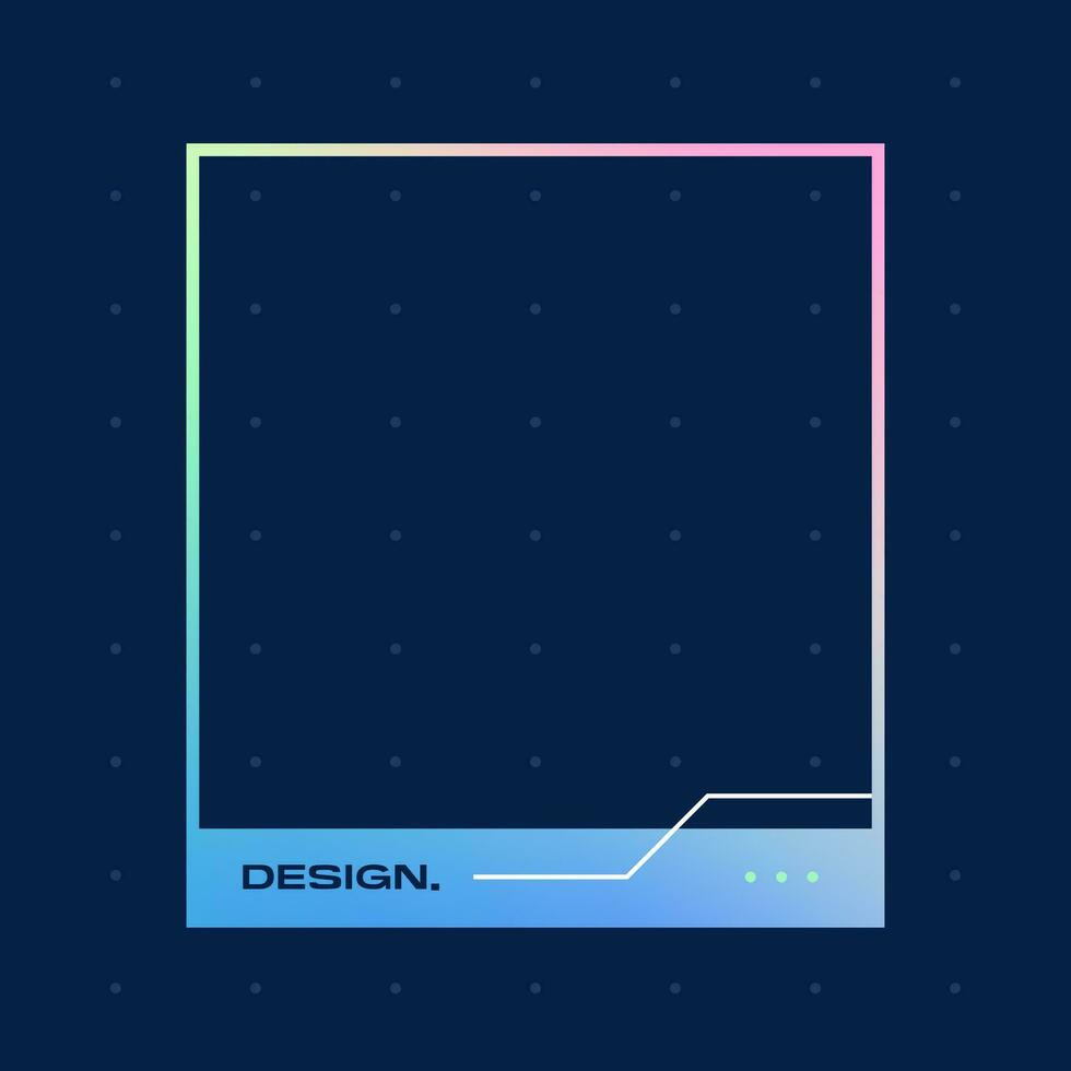 Colorful square gradient background. Social media frame vector illustration.