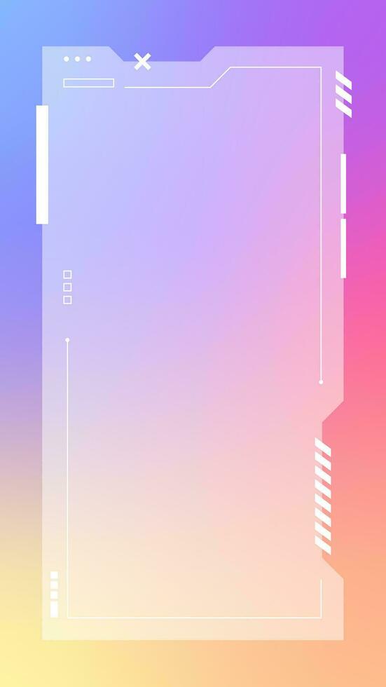 Futuristic vertical gradient background. Social media frame vector illustration.