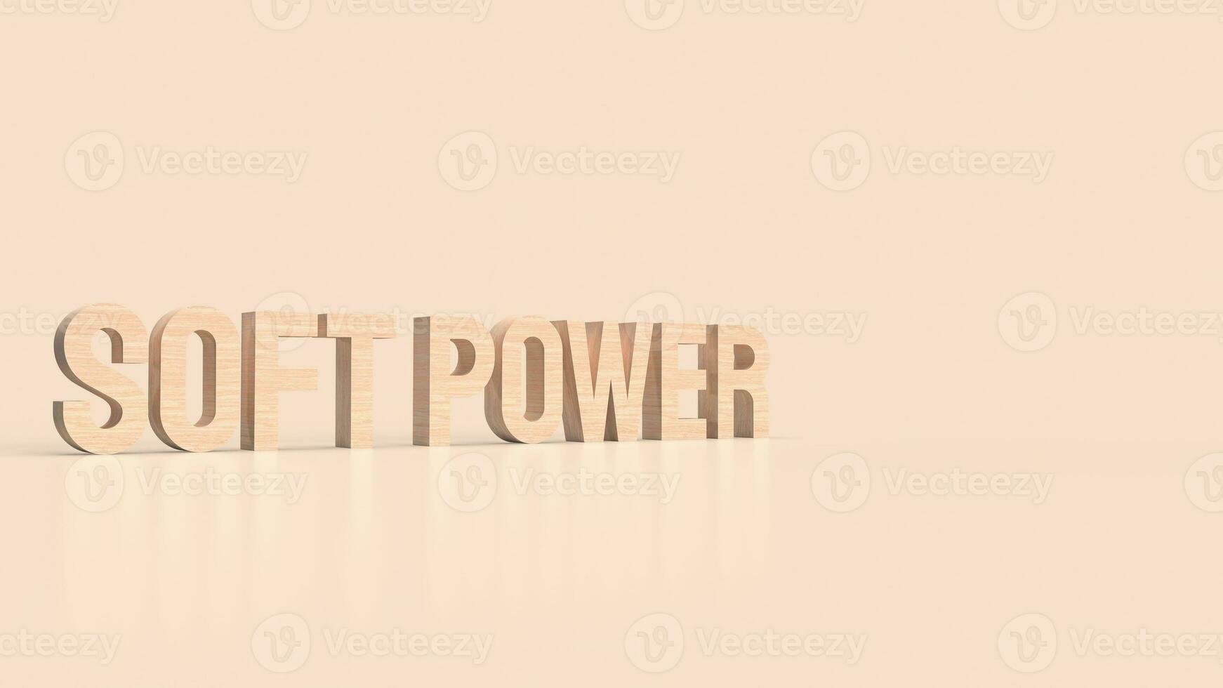 The soft power text for ntity to influence others concept 3d rendering photo