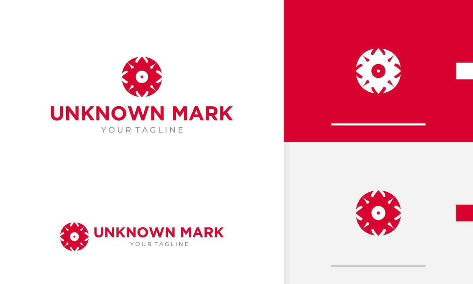 Logo design icon symbol geometric red abstract eye care lens optic vision with sharp claw shape vector