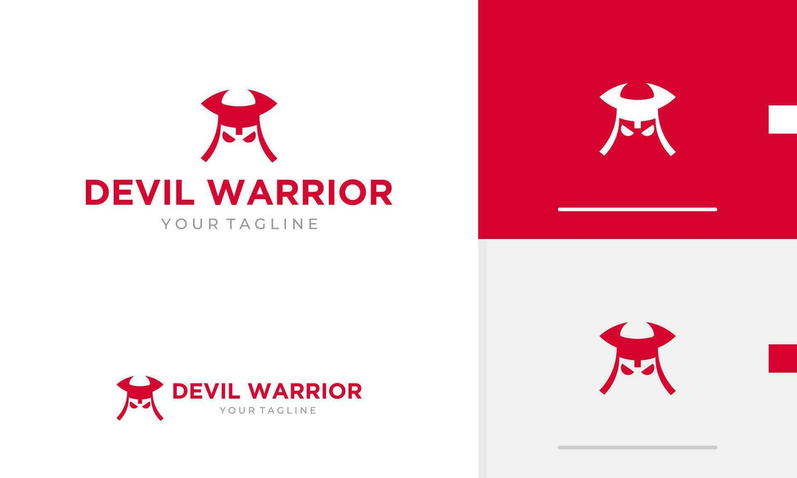 logo diseño icono símbolo resumen geométrico misterioso rojo fuego diablo Rey guerrero asesino casco vector
