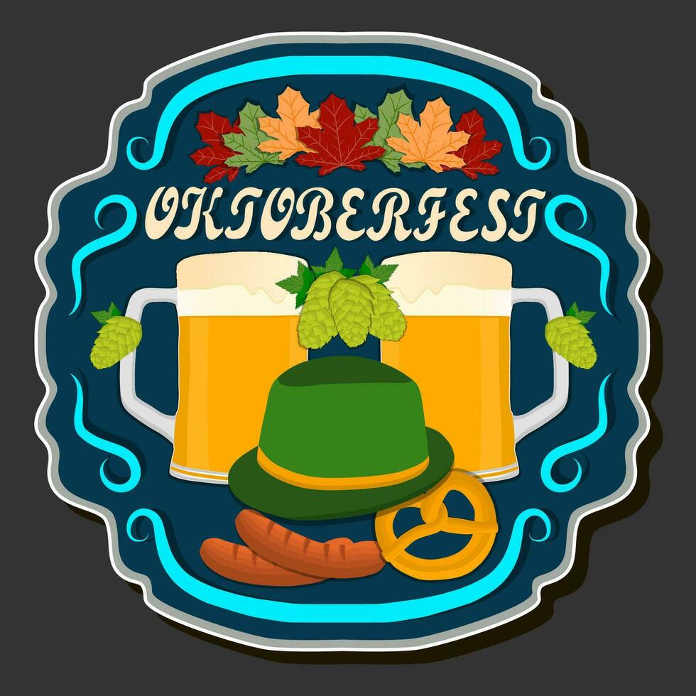 hermosa ilustración en tema de celebrando anual Oktoberfest fiesta vector