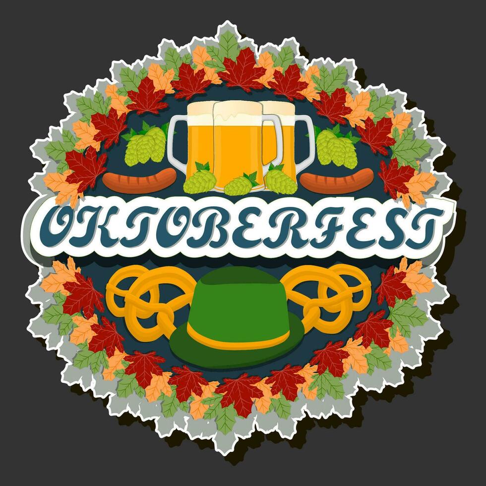 Beautiful illustration on theme of celebrating annual Oktoberfest holiday vector