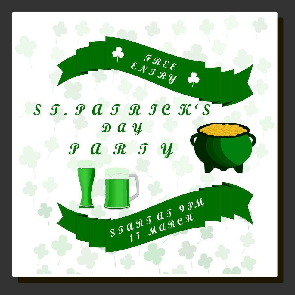 Beautiful illustration on theme of celebrating annual holiday St. Patrick's Day vector