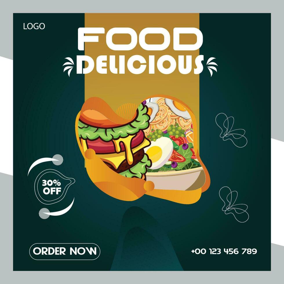 food poster design template Vector