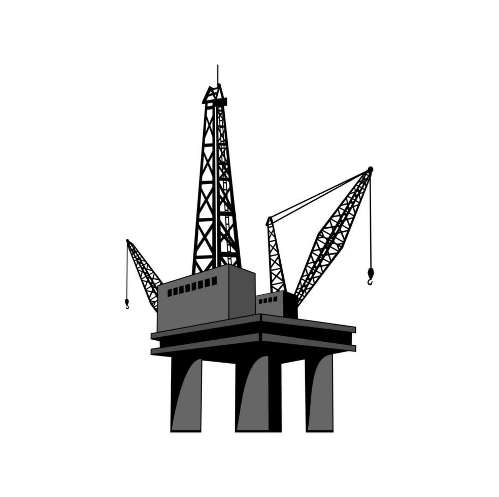 Oil Rig Drilling Platform Design Illustration vector