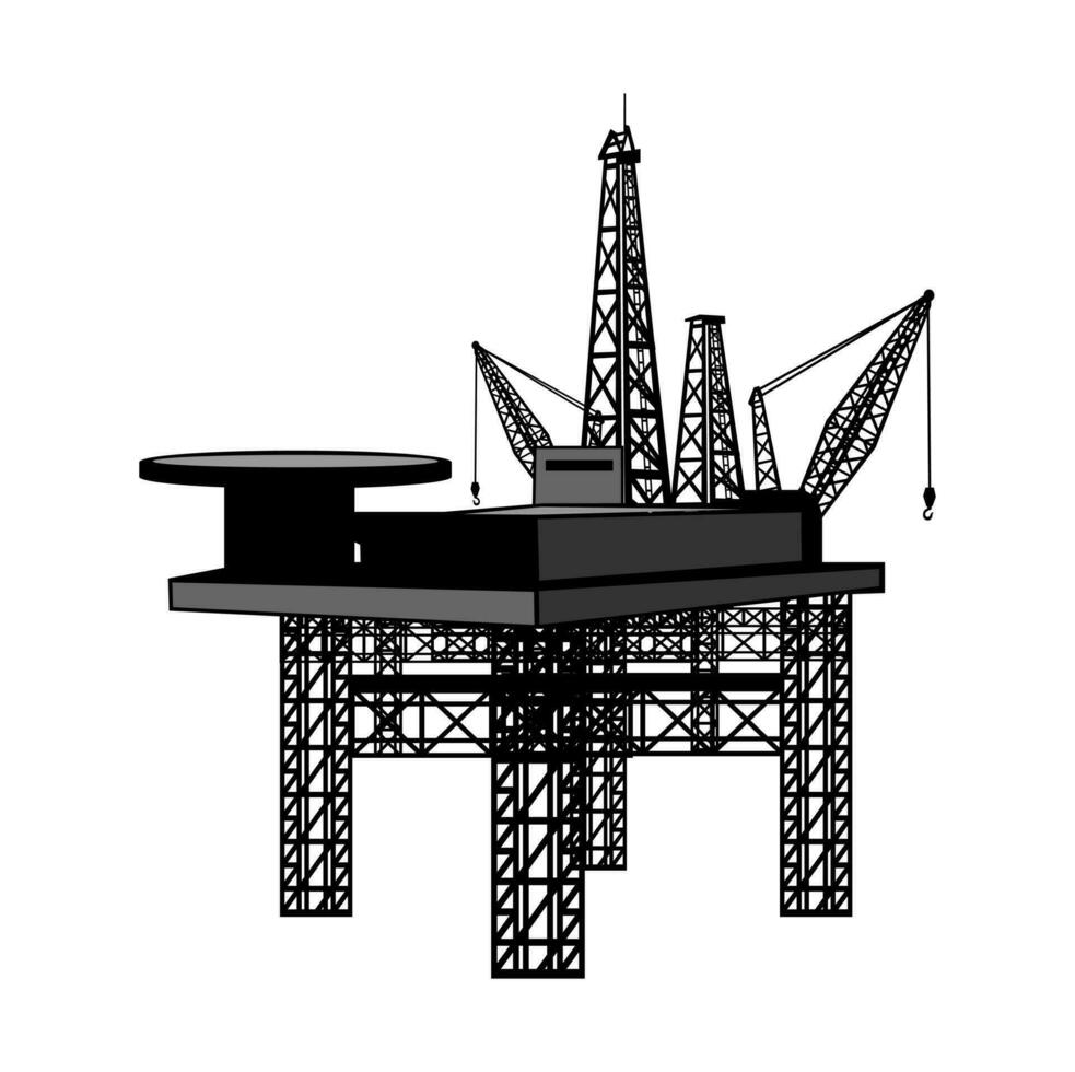 ilustración de diseño de plataforma de perforación de plataforma petrolera vector