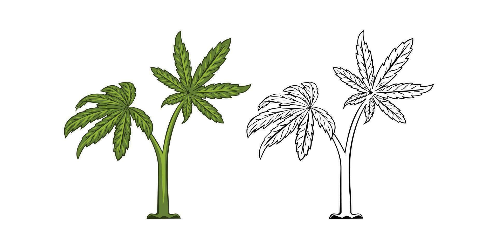 Cannabis Tree Illustration vector