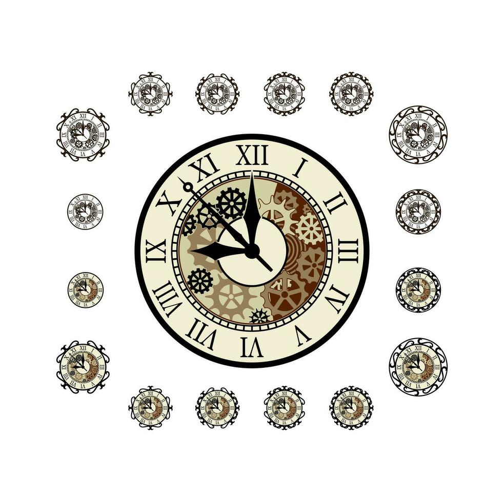 Classic Clock Design Illustration vector