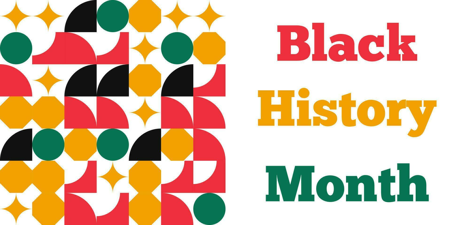 Black History Month. Vector illustration. Poster with TEXT and geometric pattern decoration