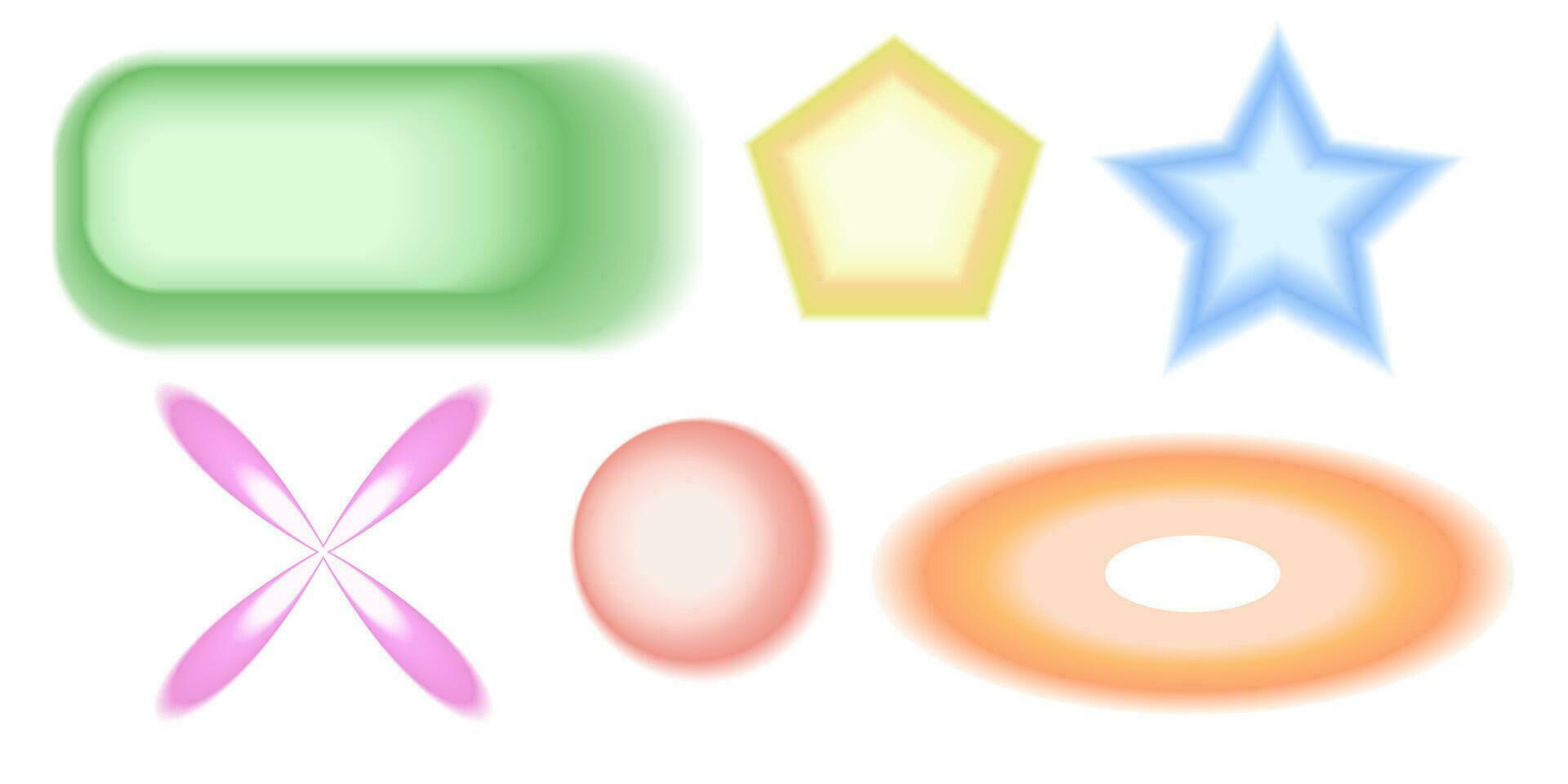 Blurred abstract Shapes. Gradient glowing Figures, vector illustration.