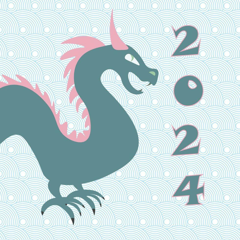 Chinese New Year banner with a dragon. the symbol of 2024. vector illustration.