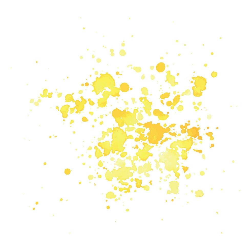 Juicy bright yellow, orange splashes of watercolor paint drawn by hand. Isolated object on a white background. For decorating fruits, juices, fruit jelly, sweets, ice cream, food. vector