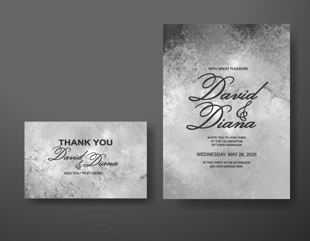 Wedding invitation with abstract watercolor background vector