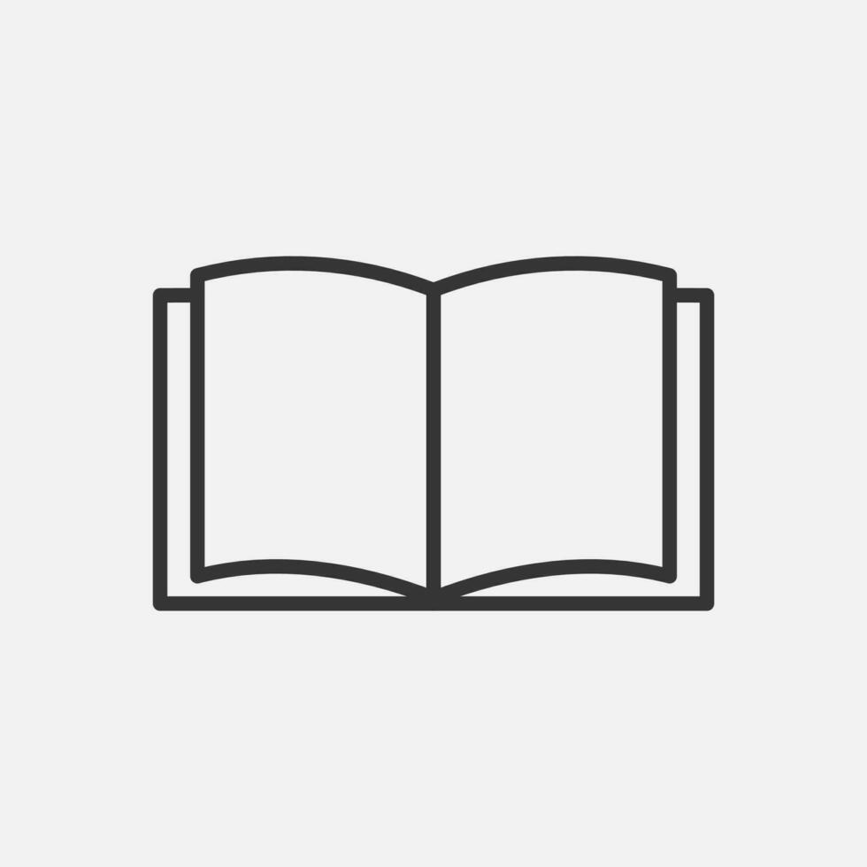 Opened book with pages icon. Knowledge, education concept. Vector