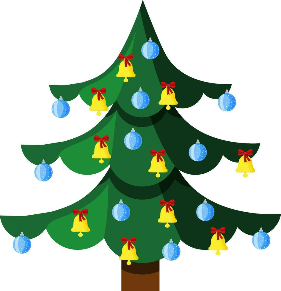 Illustration with Christmas trees. Element for print, postcard and poster. Vector illustration