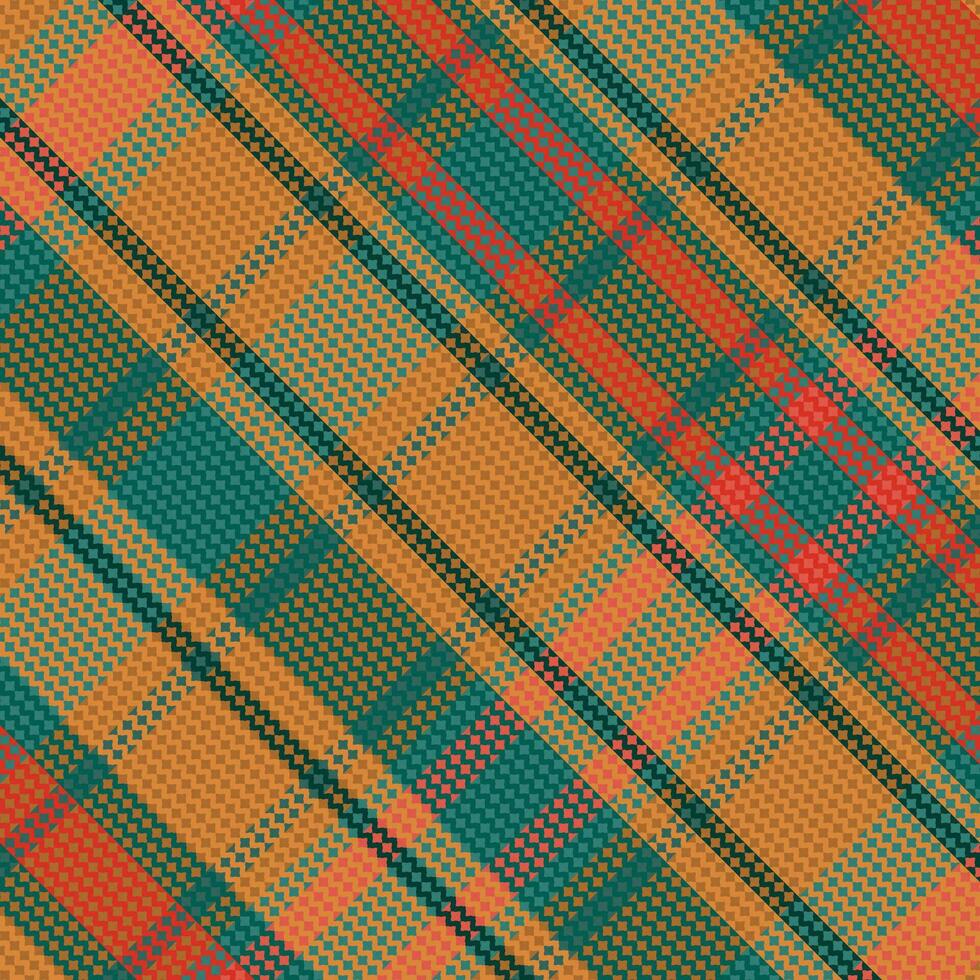 Tartan plaid pattern with texture and retro color. vector