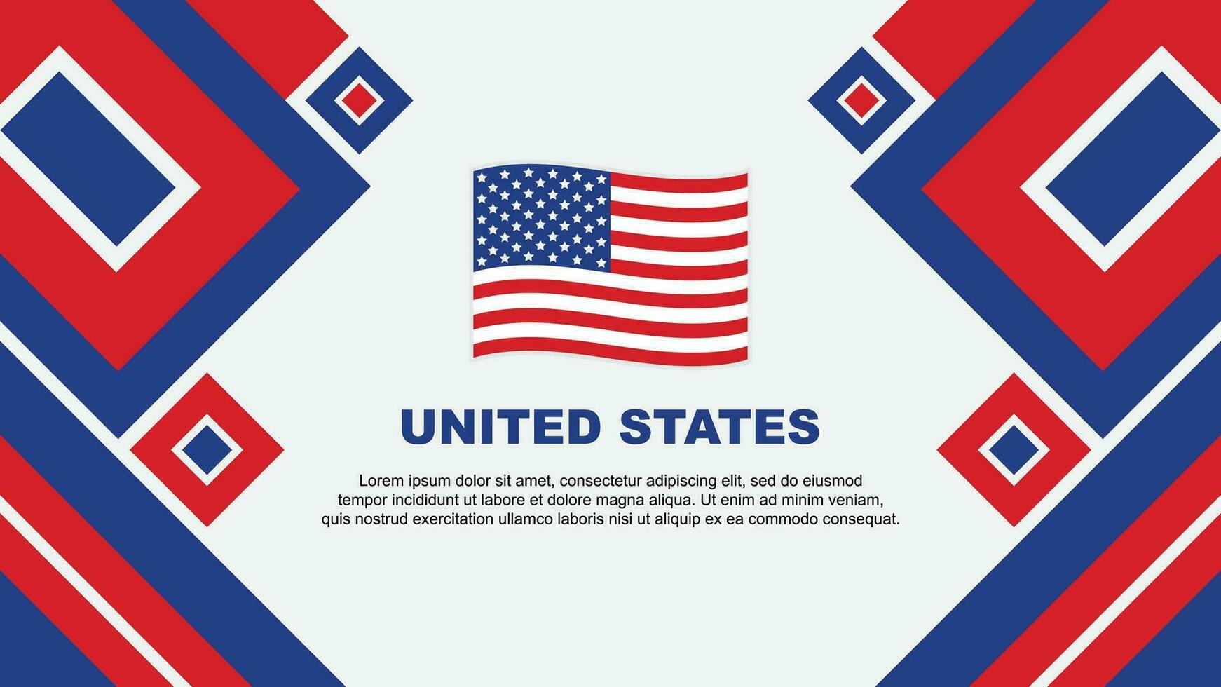 United States Flag Abstract Background Design Template. United States Independence Day Banner Wallpaper Vector Illustration. United States Cartoon