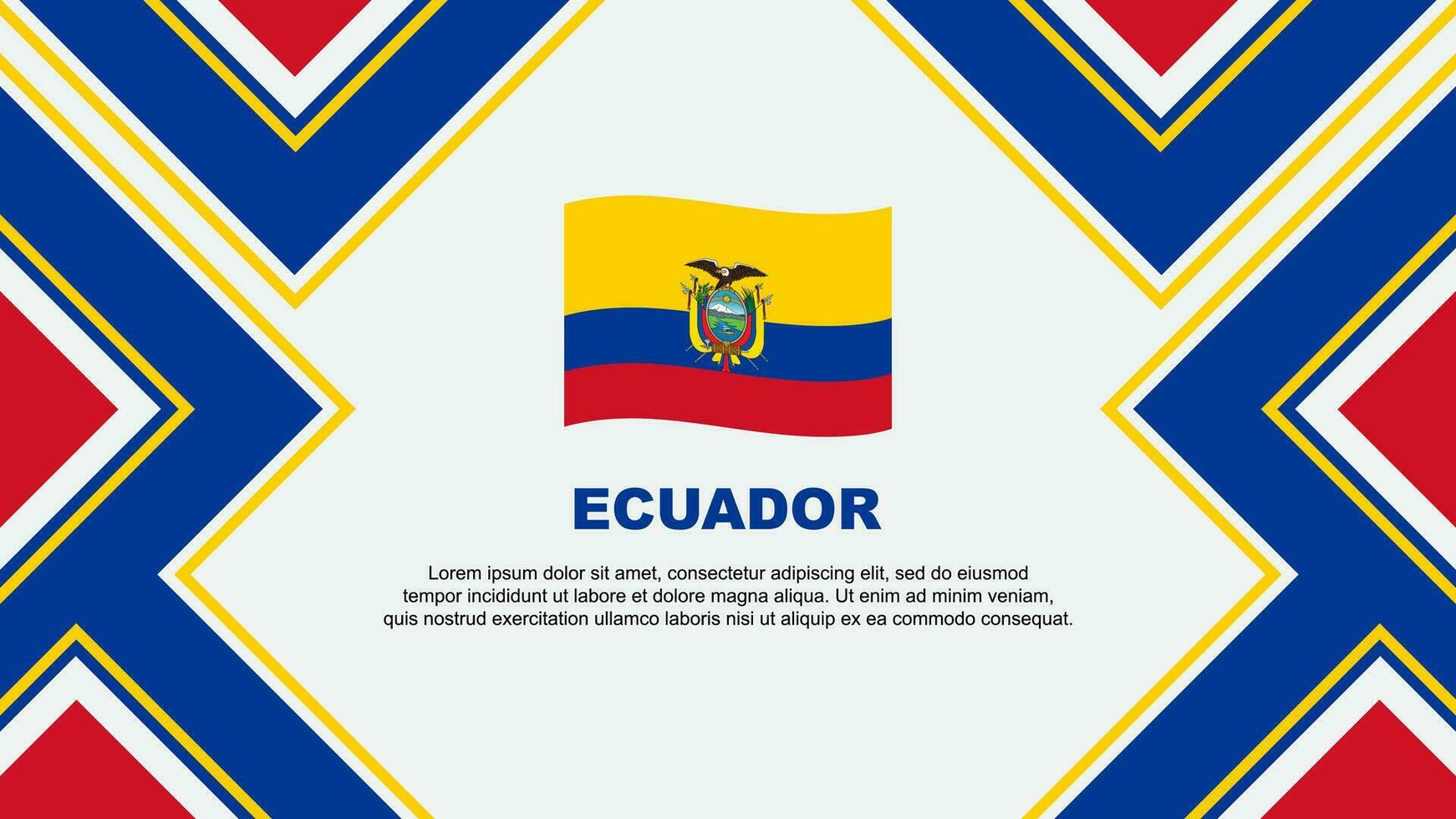 Ecuador Flag Abstract Background Design Template. Ecuador Independence Day Banner Wallpaper Vector Illustration. Ecuador Vector