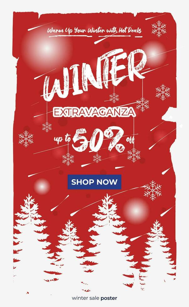 Winter sale poster vector illustration