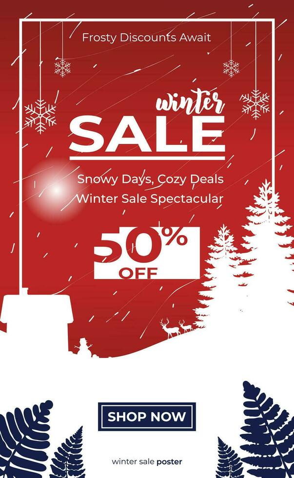 Winter sale poster vector illustration