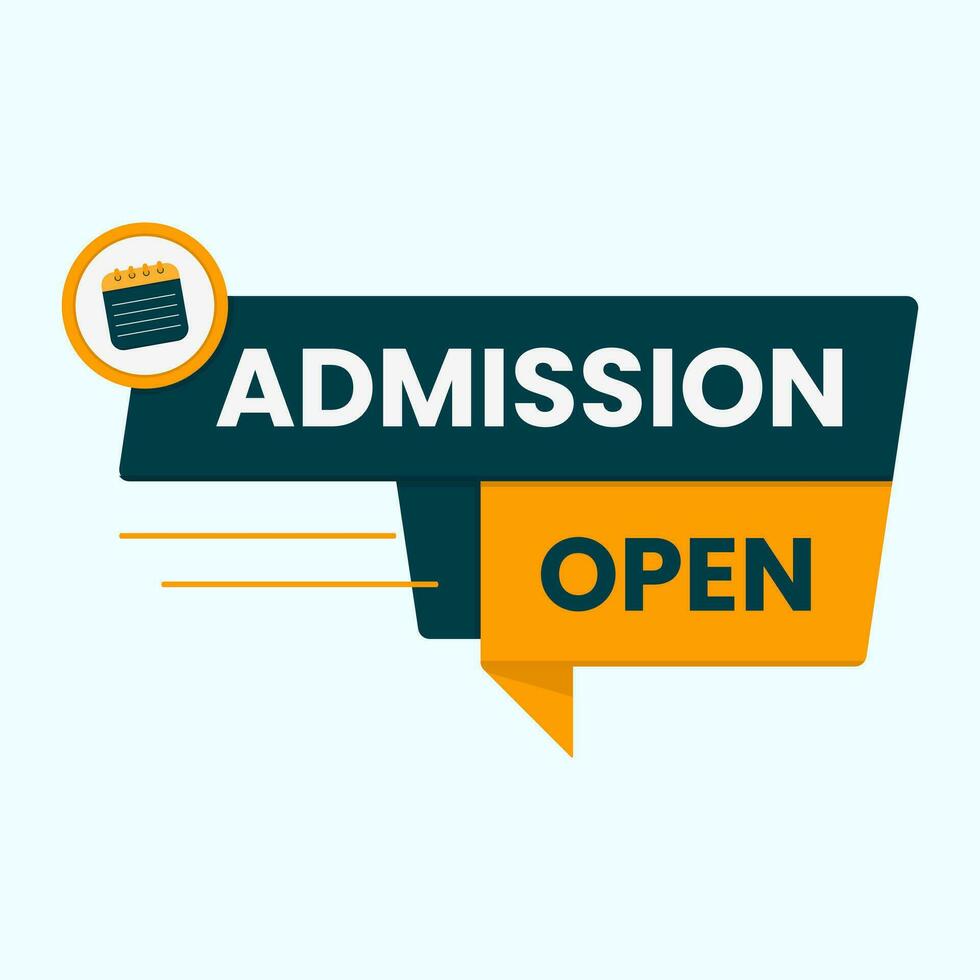 admission open flat design for educational banner vector