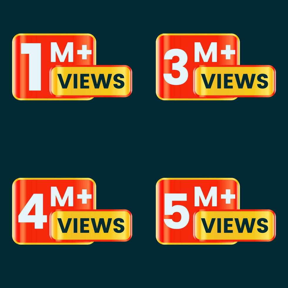million views badge design for thumbnail design vector