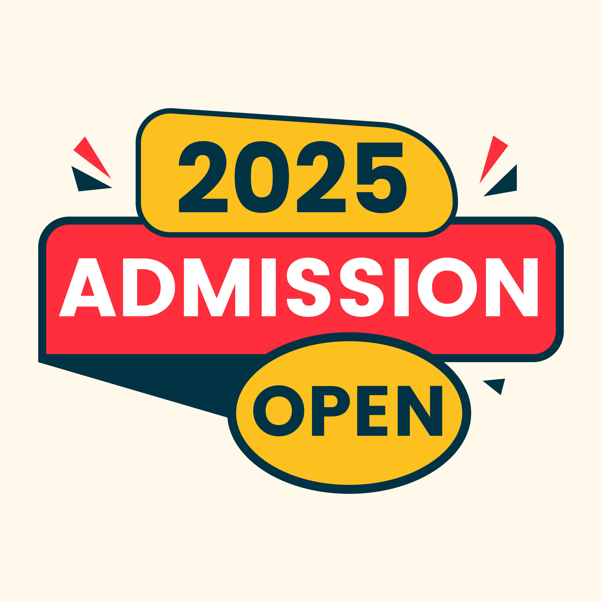 2025 admission open label flat design vector 34943604 Vector Art at Vecteezy