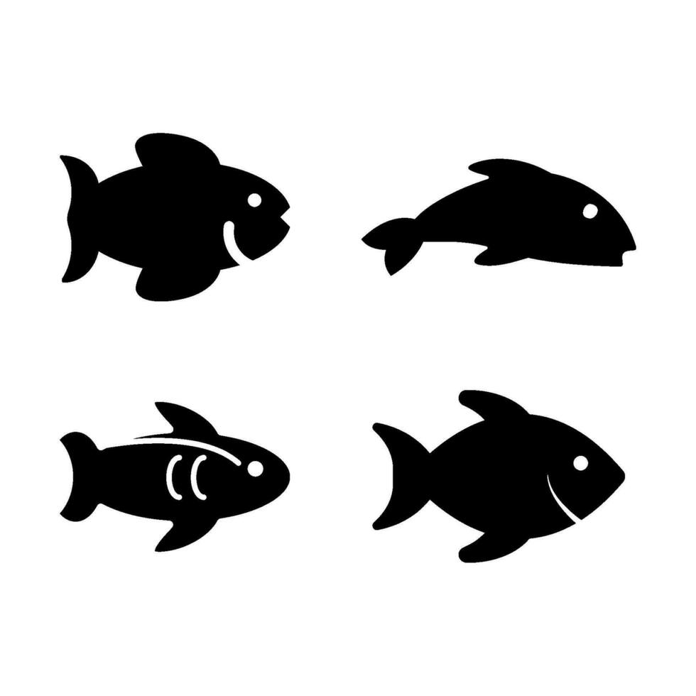 Fish icon silhouette design template isolated illustration vector