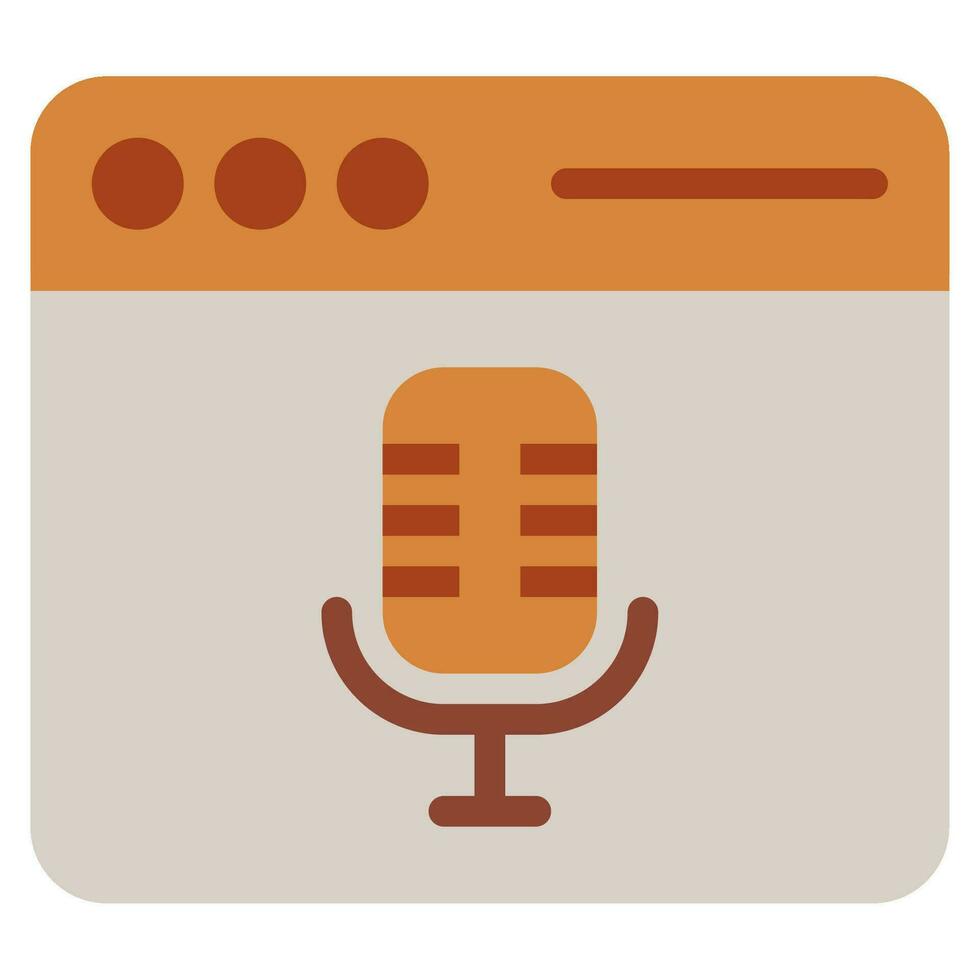 Podcast browser icon illustration vector