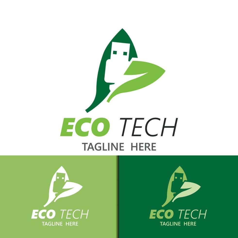 Eco technology business vector design modern. Nature technology logo with leaf and circuit tech minimalist vector illustration