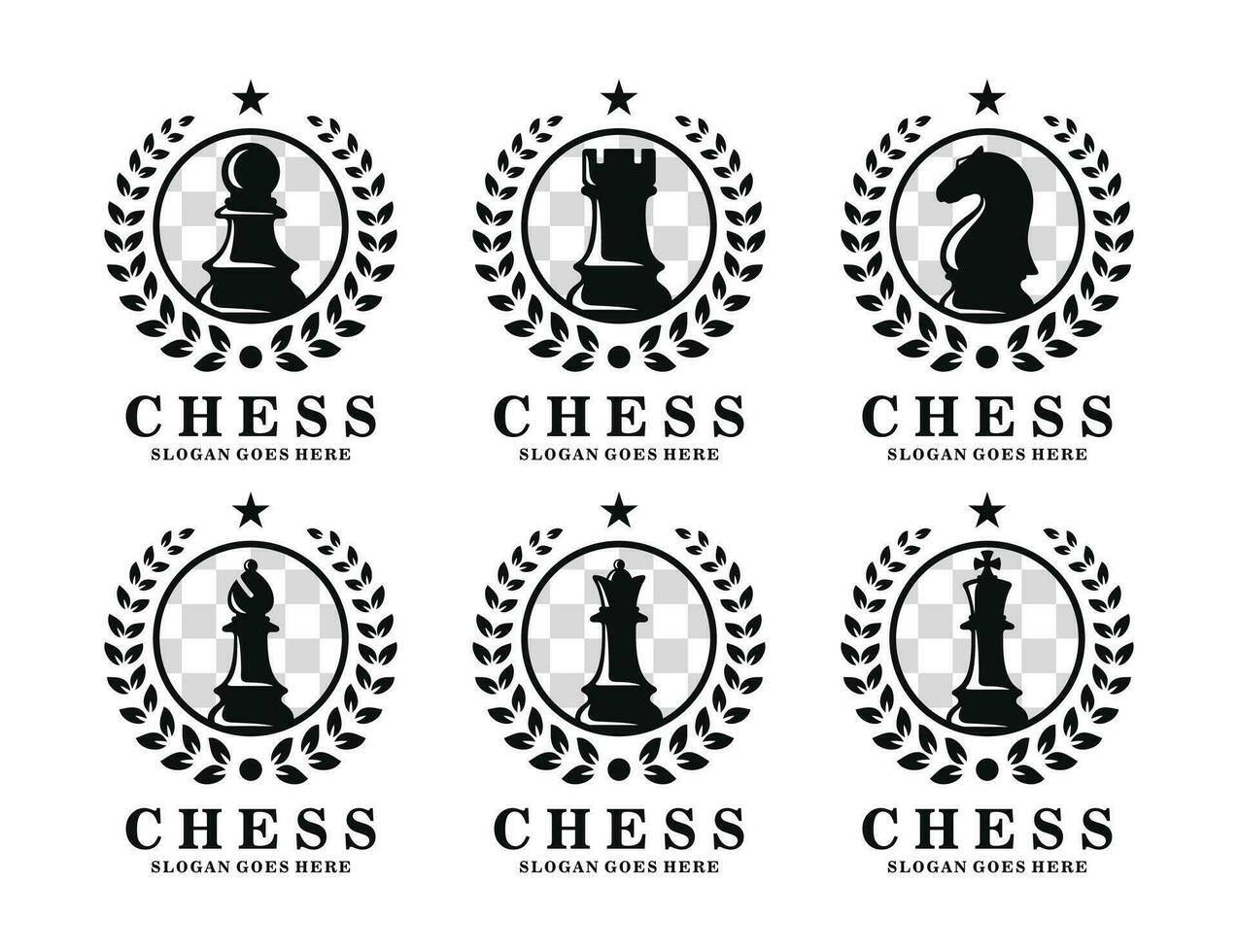 Chess logo set vector illustration