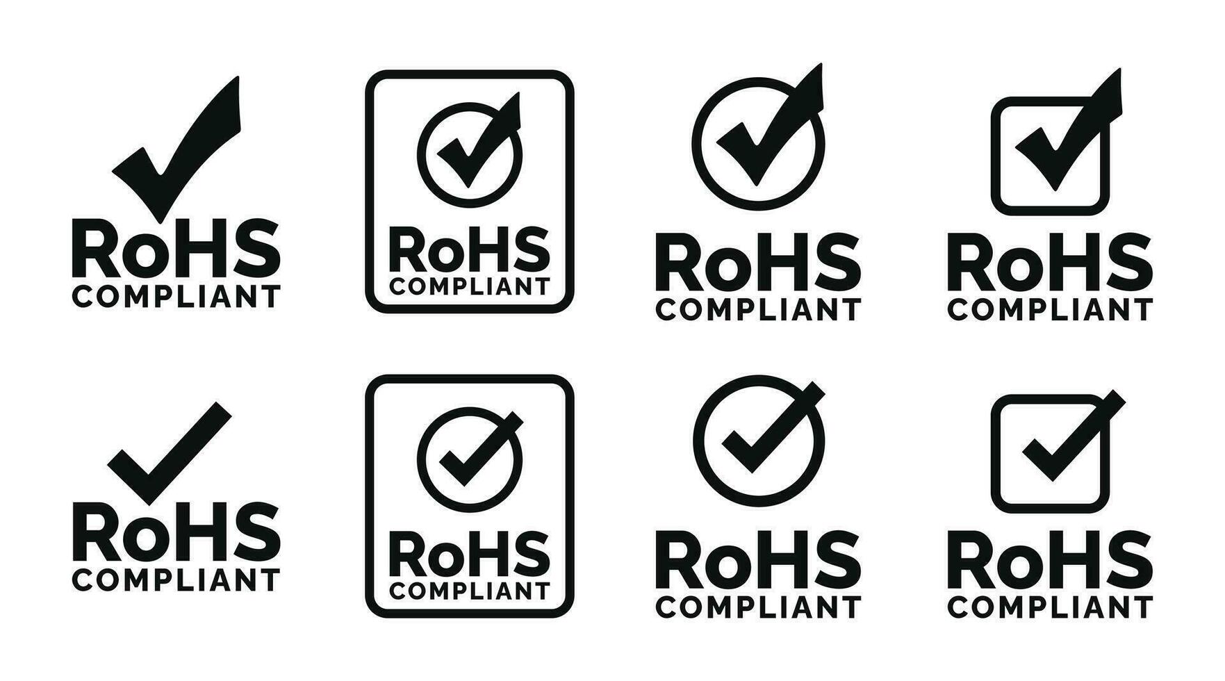 Rohs mark icon set isolated on white background vector