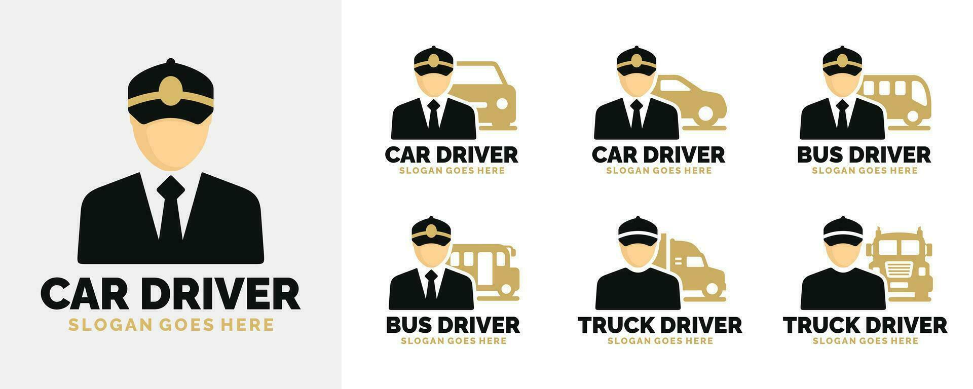 coche conductor logo conjunto diseño vector ilustración