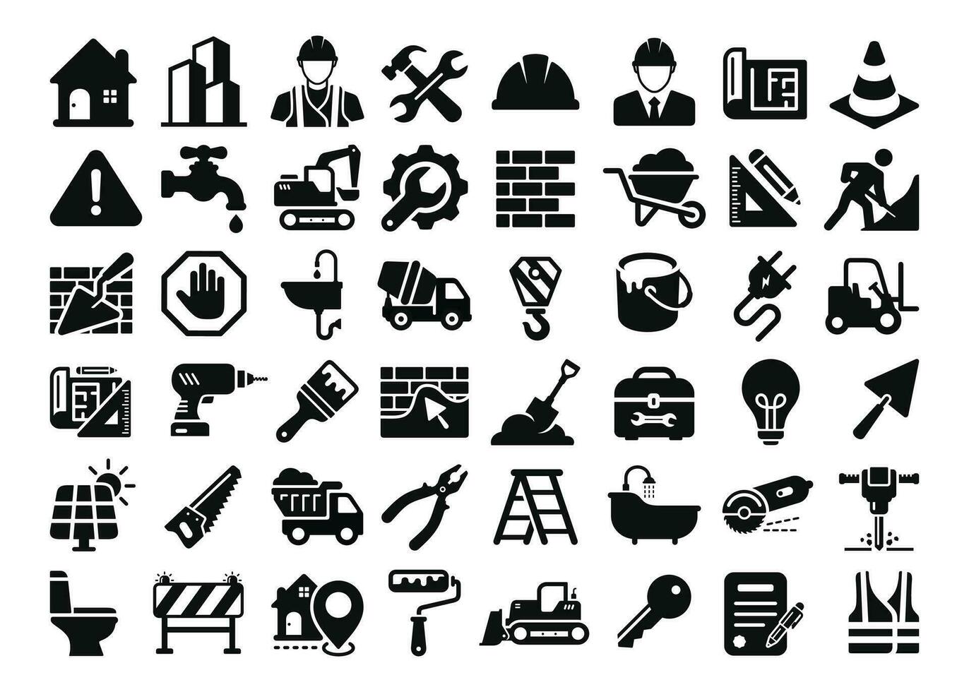 Construction icon set isolated on white background vector