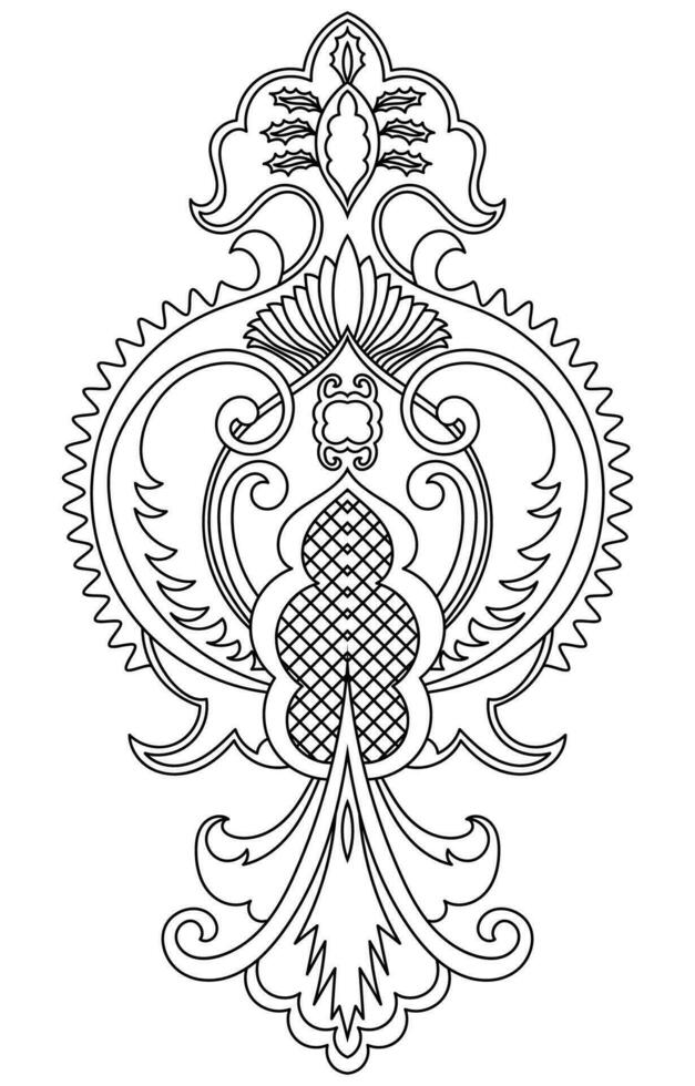 alfombra componentes negro rayas. alfombra oriental ornamento con floral motivos indio diseño elemento para alheña tatuaje, adulto colorante libro, saludo tarjeta, Boda invitación o spa belleza volantes. vector