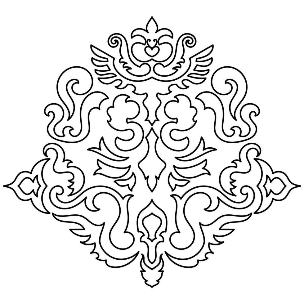 alfombra componentes negro rayas. alfombra oriental ornamento con floral motivos indio diseño elemento para alheña tatuaje, adulto colorante libro, saludo tarjeta, Boda invitación o spa belleza volantes. vector