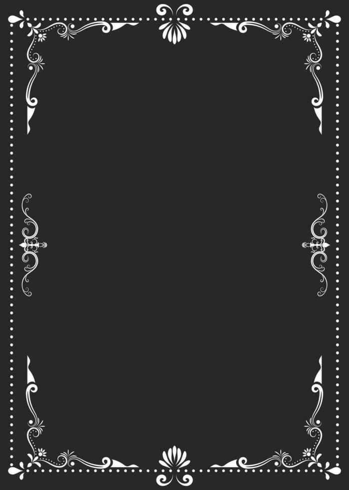 white vintage lines Black card background, blank background for inserting text. vector