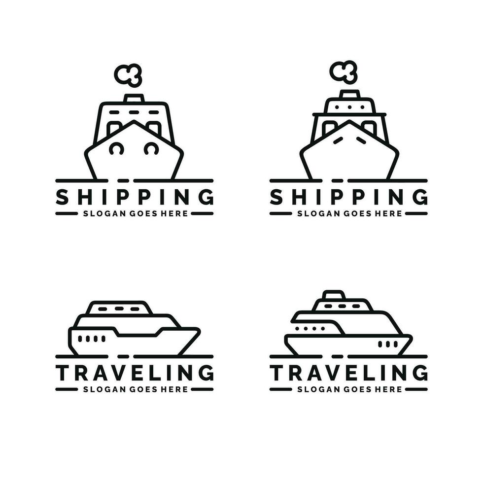 Ship logo set design vector illustration