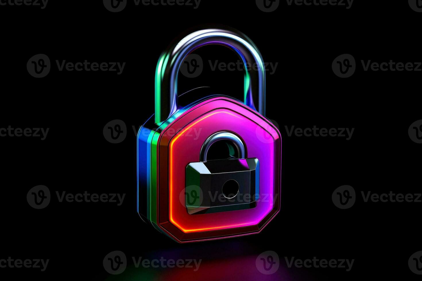 AI generated Abstract high tech button on white background, Generative AI photo